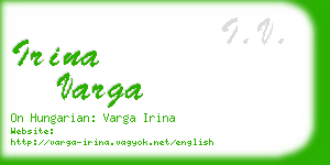 irina varga business card